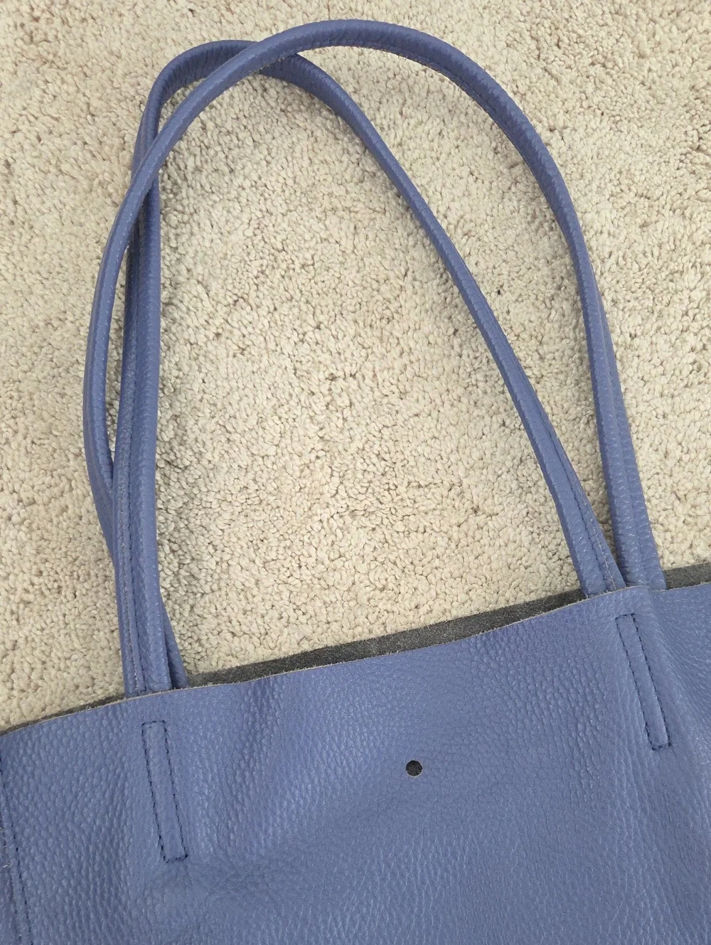 Blue Leather Tote EUC